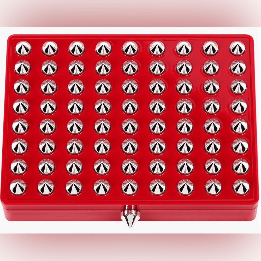 Christian Louboutin Red Studded Card Case - Picture 2 of 6